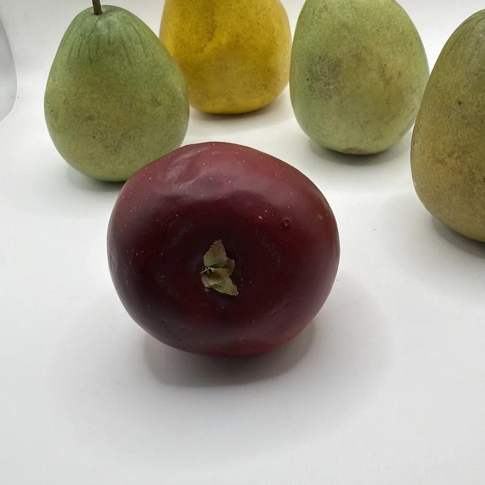 Set of 5 Artificial Pears Faux Fruit Decor Kitchen Bowl Filler Farmhouse